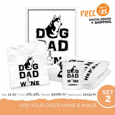 Personalized Gift Bundle - Dog Dad Wine For Puppy Lovers - Premium Happy Ever After